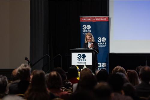 provost jennifer king rice at bahai chair 30th anniversary event