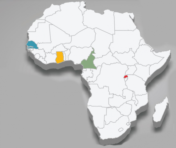 color coded map of africa