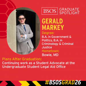 BSOS Graduate Spotlight baseball card of Gerald Markey
