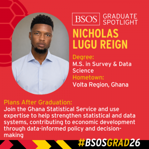 BSOS Graduate Spotlight baseball card of Nicholas Lugu Reign