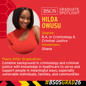 BSOS Graduate Spotlight baseball card of Hilda Owusu