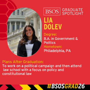 BSOS Graduate Spotlight baseball card of Lia Dolev