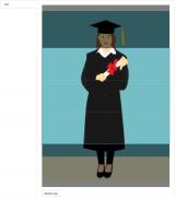 Graduate with crop screen centered