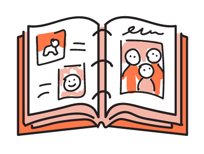 drawing of scrapbook