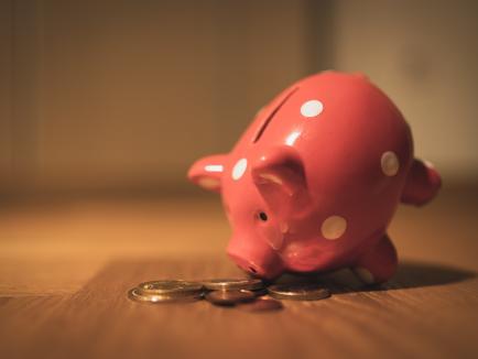 piggy bank and coins 