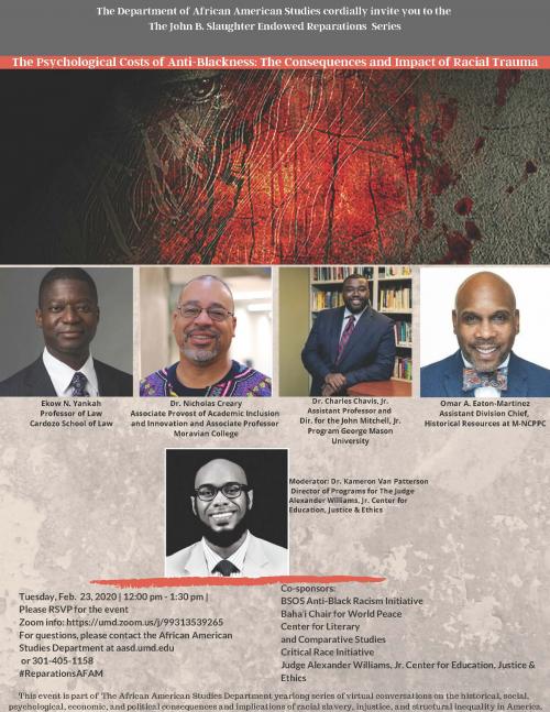 John B. Slaughter Endowed Reparations Series Details