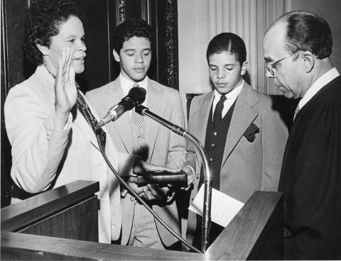 CDJ taking oath as Council member with sons
