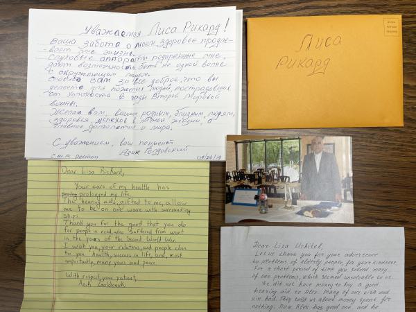 thank you notes from holocaust surivors to UMD HESP clinic